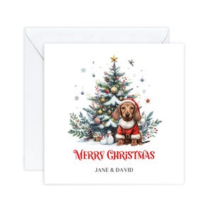Cartes de Noël personnalisées, Cartes de Noël teckel, Pour des amis, Pour maman et papa, Noël chien mignon, carte spéciale