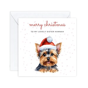 Cartes de Noël personnalisées, Cartes de Noël du Yorkshire Terrier, Pour des amis, Pour maman et papa, Yorkie, Noël chien mignon, pour fille, pour fils
