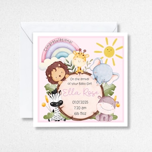 Carte de bienvenue dans le monde pour bébé fille, nouveau-né, bébé fille petite-fille bébés filles 2025 nouveau-né maman papa nouveaux parents félicitations