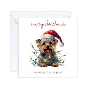 Cartes de Noël personnalisées, Cartes de Noël du Yorkshire terrier, Pour des amis, Pour papa et maman, Propriétaire d'un Yorkie, Noël avec un chien mignon, Carte spéciale