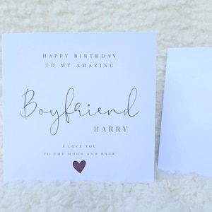 Carte d'anniversaire petit ami, carte d'anniversaire pour petit ami, carte faite main au Royaume-Uni, carte d'anniversaire petit ami personnalisée, carte d'anniversaire petit ami personnalisée