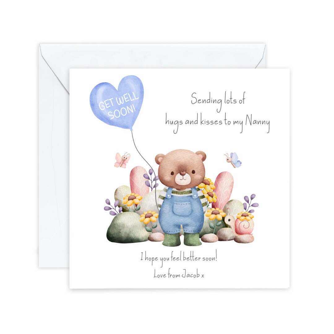 Personalised Get Well Soon Card, Get Well Soon Cards, for Grandma ...