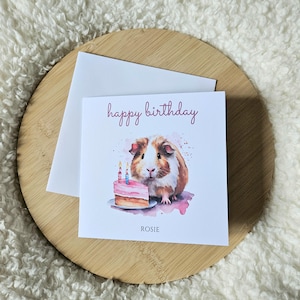 Cartes d'anniversaire personnalisées, Cartes d'anniversaire de cochon d'Inde, Pour des amis, Pour les enfants, Amateur de cochon d'Inde, Jolie carte d'anniversaire de cochon d'Inde, Fille