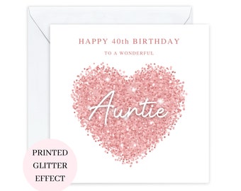 Personalised Auntie, Auntie Birthday Card, Happy Birthday, Age Card For Her, Auntie card, 16th, 18th, 21st, 40th,