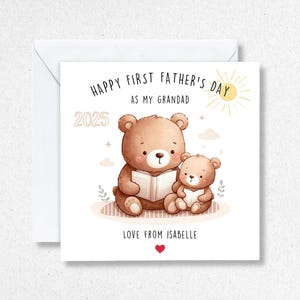 Bonne première fête des pères, 1ère fête des pères en tant que papa et papa cartes de visite personnalisées nom de la carte arrière grand-père oncle carte personnalisée pour bébé