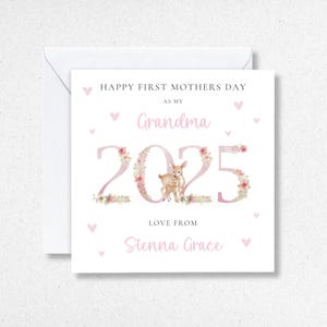 Cartes pour la première fête des mères grand-mère Nana Nan, maman, idée cadeau pour la 1ère fête des mères en tant que ma 2025 de petite-fille fille arrière-grand-mère grand-mère