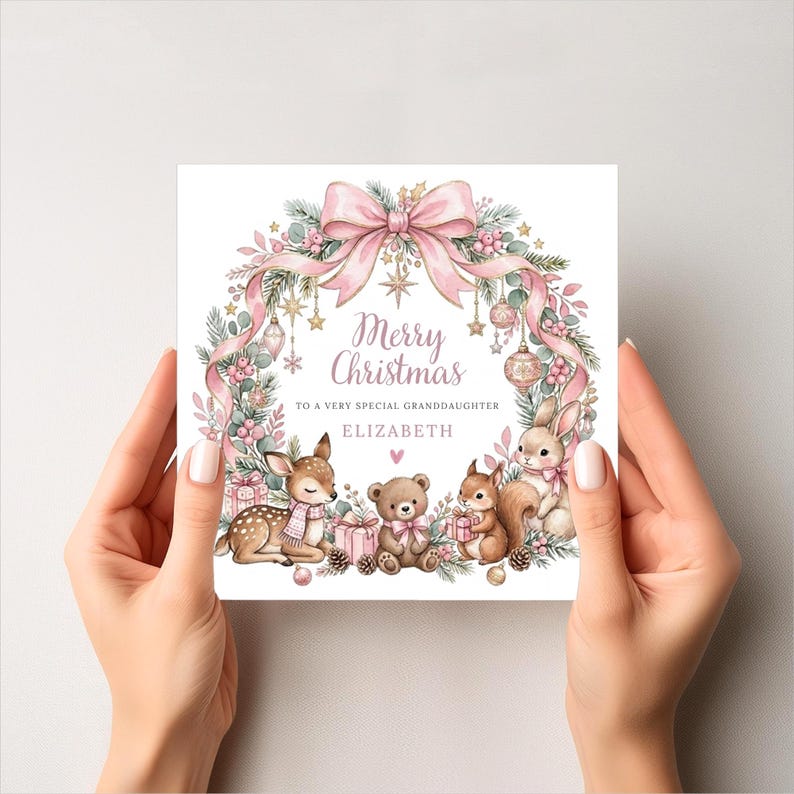 Personalised Baby Girl's First Christmas Card, Great Granddaughter ...