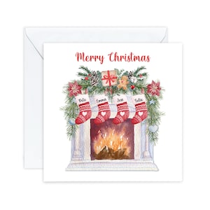 Carte de Noël de famille personnalisée, carte de Noël de noms de famille, carte de Noël personnalisée, cartes de Noël, carte de Noël au Royaume-Uni, carte de bas