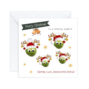 Carte de Noël de famille personnalisée, carte de Noël de noms de famille, carte de Noël de couple, cartes de Noël, carte de Noël, Royaume-Uni, carte drôle de germes