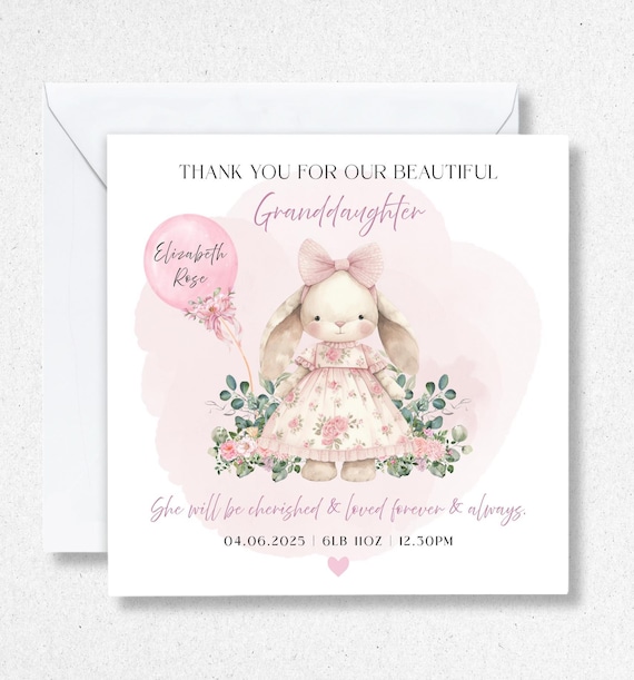 Thank You For Our My Granddaughter Card, New Grandparents Cards, New Baby Gift Baby Girl, New Granddaughter Card, Birth Of Granddaughter