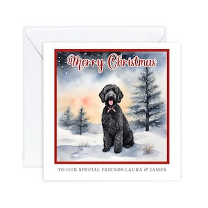 Cartes de Noël personnalisées, Cartes de Noël Labradoodle, Pour les amis, Pour maman et papa, Noël chien mignon, carte spéciale