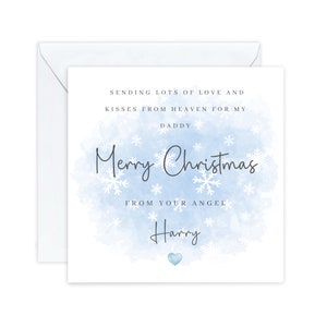 Carte de Noël personnalisée - Carte de Noël du ciel pour papa - Carte de Angel Baby - Carte de perte de bébé. Pour grand-mère, pour maman, maman, maman