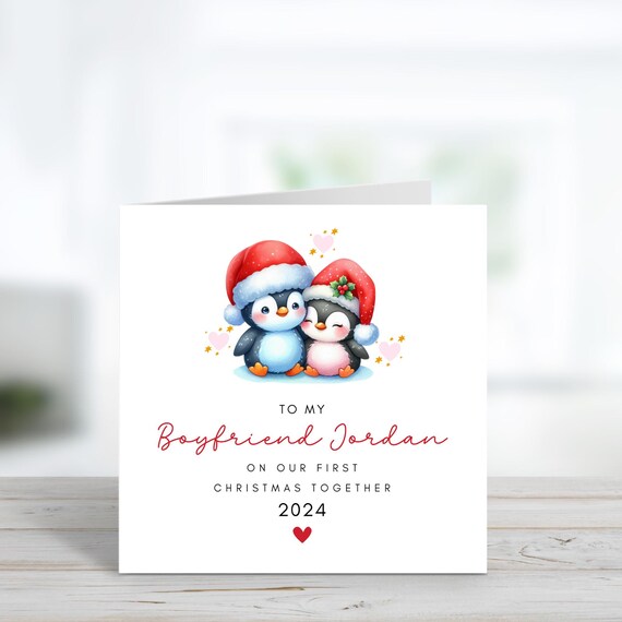 Personalised Christmas Card for Boyfriend, First Christmas as A