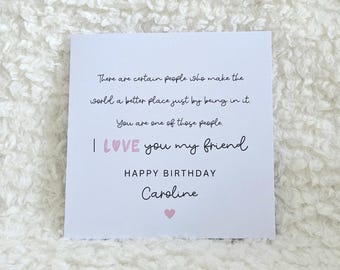 Carte d'ami, carte d'anniversaire d'un ami, carte de poème, carte d'anniversaire pour un ami, carte pour le meilleur ami, ami spécial, carte d'ami Royaume-Uni, personnalisée