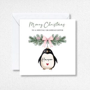 Petites-filles Cartes de Noël personnalisées pour enfants | Carte de Noël pour enfants pour fille, petite-fille, nièce | Petite fille