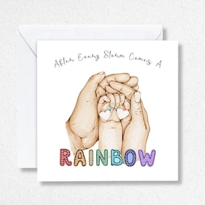 Cartes de naissance arc-en-ciel, faire-part de grossesse, grossesse après une perte, faire-part de bébé, cartes de naissance personnalisées personnalisées, naissance