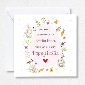 Carte de Pâques pour bébés filles, carte de Pâques pour enfants et filles, petite-fille, nièce, carte personnalisée, cadeaux pour arrière-petite-fille, cartes pour filles