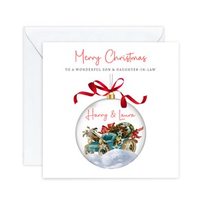 Carte de Noël personnalisée pour beau-fils, belle-fille et beau-fils, spécial couple, cadeau de Noël. Carte personnalisée