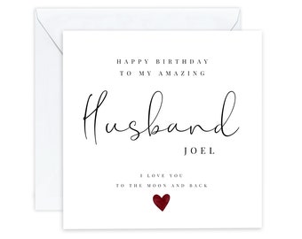 Happy Birthday Husband card - Birthday card for Husband - Personalised Card for Husband - Custom card for Husband