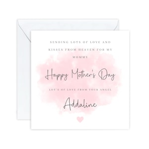 Carte personnalisée pour la fête des mères - Carte du ciel pour la fête des mères pour maman et maman - Carte de Angel Baby - Carte de perte de bébé, perte d'un enfant.
