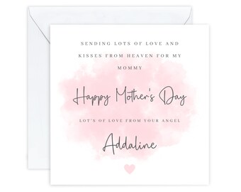 Personalised Mother's Day card - Mother's Day card from Heaven for Mommy mum mom - Card from Angel Baby - Baby loss card, Child Loss.