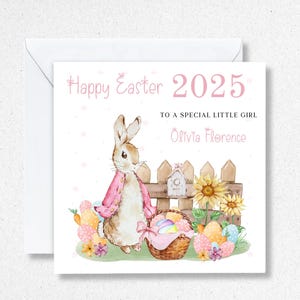 Carte de Pâques pour bébés filles, carte de Pâques pour enfants et filles, petite-fille, nièce, carte personnalisée, cadeaux pour arrière-petite-fille, cartes pour filles