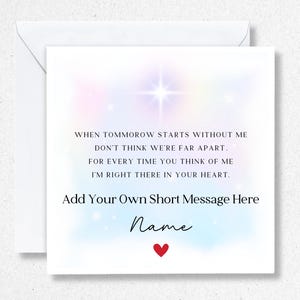Cartes personnalisées du ciel - Fête des mères d'anniversaire pour maman papa soeur frère toute relation - carte ange bébé carte de perte de bébé, perte d'enfant.