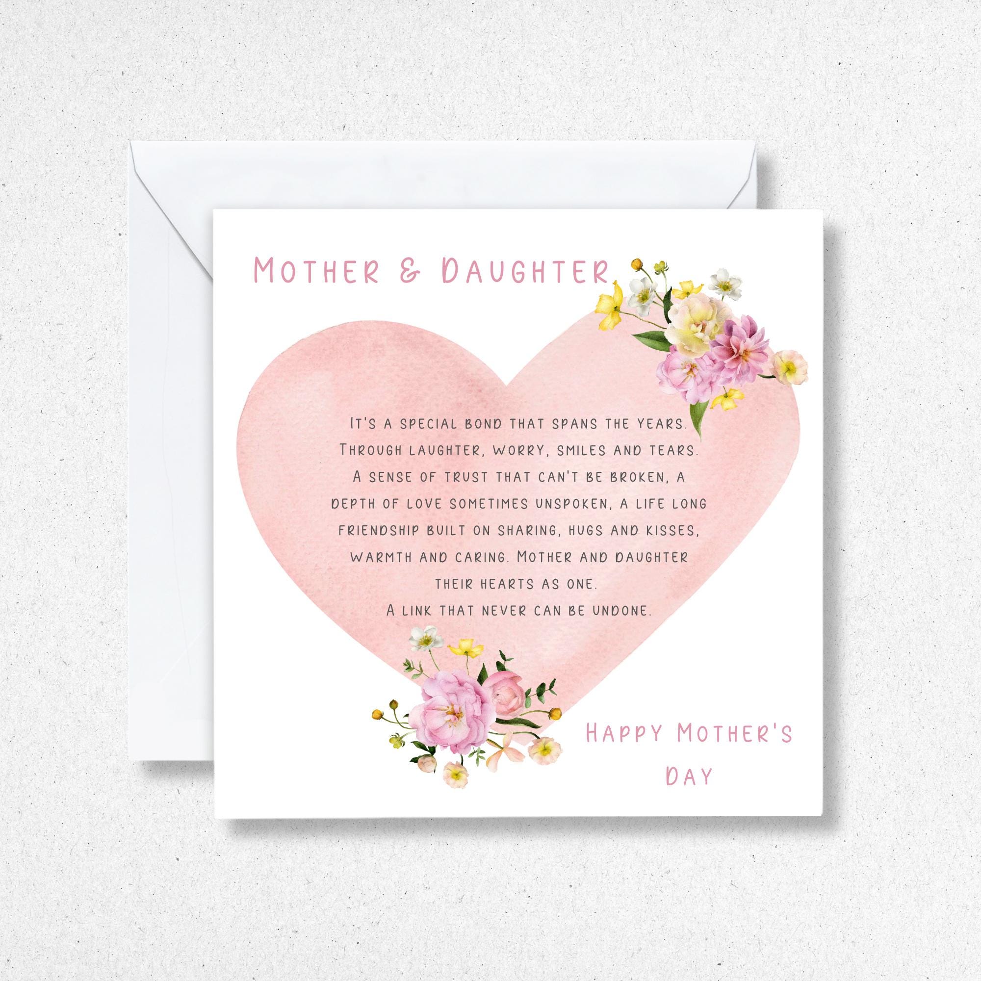 Mother&#39;s Day card, Card for Mum, Card for Mom, Poem Mother&#39;s day card, Keepsake Mother&#39;s Day Card, Personalised Mother&#39;s Day card.
