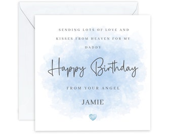 Personalised Birthday card - Birthday card from Heaven for daddy - Card from Angel Baby - Baby loss card.