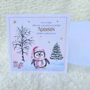 Petites-filles Cartes de Noël personnalisées pour enfants | Carte de Noël pour enfants pour fille, petite-fille, nièce | Petite fille