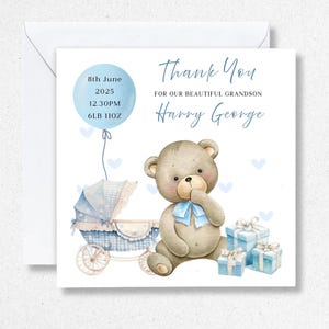 Carte de remerciement pour notre petit-fils, nouvelles cartes de grands-parents, cadeau de naissance d'un petit-fils, carte de naissance d'un petit-fils