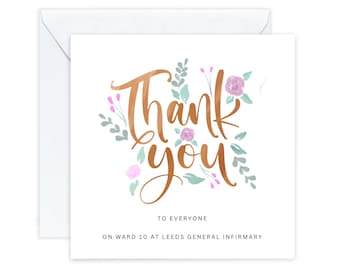 Personalised Thank You Card, For Doctors, Nurses Hospital, Healthcare, Thank You Card For Hospital Ward, Custom Wording, Nursing home