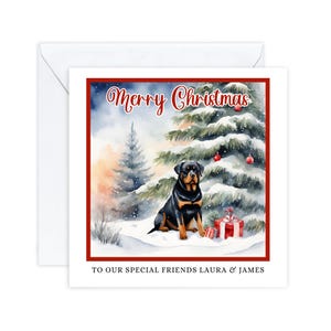 Cartes de Noël personnalisées, Cartes de Noël pour rottweiler, Pour les amis, Pour maman et papa, Noël chien mignon, carte spéciale