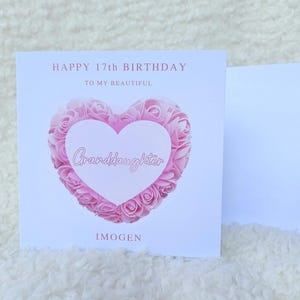 Petite-fille personnalisée, carte d'anniversaire de petite-fille, joyeux anniversaire, carte d'âge pour elle, adolescent, 16, 18, 21, 30,