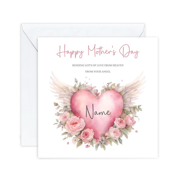 Personalised Mother's Day card - Mother's Day card from Heaven for mummy mum mom - Card from Angel Baby - Baby loss card, Child Loss.