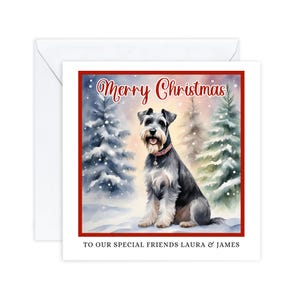 Cartes de Noël personnalisées, Cartes de Noël Shnauzer, Pour les amis, Pour maman et papa, Noël chien mignon, carte spéciale