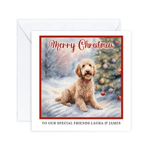 Cartes de Noël personnalisées, Cartes de Noël Labradoodle, Pour les amis, Pour maman et papa, Noël chien mignon, carte spéciale