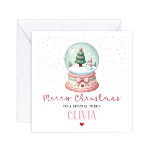 Petites-filles Cartes de Noël personnalisées pour enfants | Carte de Noël pour enfants pour fille, petite-fille, nièce | Petite fille