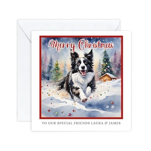 Cartes de Noël personnalisées, Cartes de Noël Border Collie, Pour les amis, Pour maman et papa, Noël chien mignon, carte spéciale