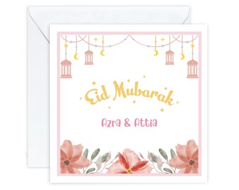 Personalised Eid Mubarak Card, Eid Card, Eid Greeting Cards, Eid Mubarak card, Happy Eid Card, Eid Mubarak Card.