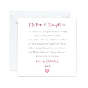 Personnalisé fille, carte d'anniversaire fille, fille spéciale, joyeux anniversaire, carte pour elle, adolescent, cadeau fille, poème souvenir