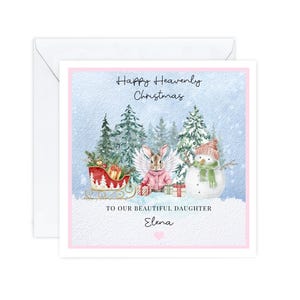 Carte de Noël céleste personnalisée, joyeux Noël céleste, pour fille, pour petite-fille, pour belle-mère, carte perte de bébé, carte ange bébé.