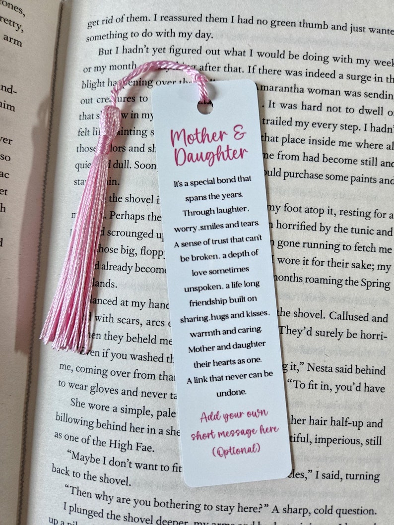 Personalised Bookmark for Mum for Daughter Birthday Gift Christmas Gift