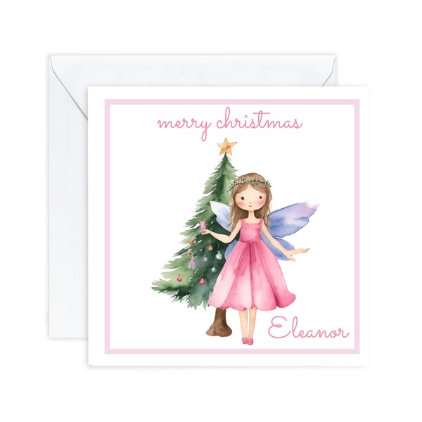 Granddaughter Personalised Christmas card for Girls | Christmas Card for Children for Daughter, Granddaughter, Niece | Little Girl | Fairy