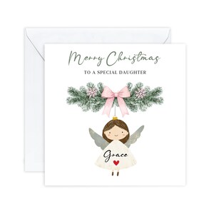 Petites-filles Cartes de Noël personnalisées pour enfants | Carte de Noël pour enfants pour fille, petite-fille, nièce | Petite fille