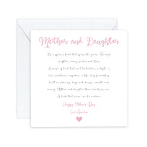 Carte de fête des mères, carte pour maman, carte pour maman, carte de fête des mères poème, carte souvenir de fête des mères, carte personnalisée de fête des mères.
