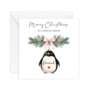 Carte de Noël personnalisée, pour une amie, pour une soeur, pour une fille, pour une meilleure amie, pour sa petite-fille, cadeau de Noël