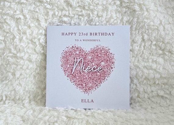 Personalised Niece, Niece Birthday Card, Happy Birthday, Age Card For Her, Teenager, 16th, 18th, 21st, 30th,