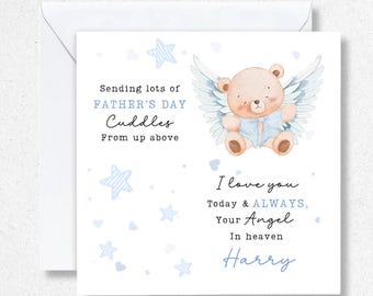 Tarjeta personalizada para el Día del Padre: Recuerdo de la pérdida de un bebé ángel.