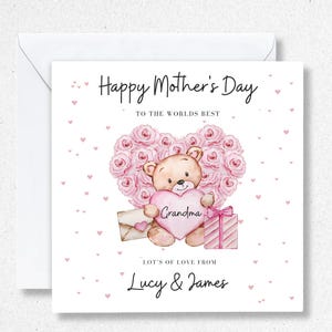 Carte fête des mères pour grand-mère Cartes grand-mère, maman, nounou, idée cadeau petite-fille, petit-fils, arrière-grand-mère, grand-mère, grand-mère, carte Dimanche des mères